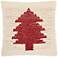 Holiday Ivory Red Xmas Tree Loops 20" Square Throw Pillow