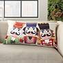 Holiday Multi-Color 3 Nutcrackers 24" x 14" Throw Pillow