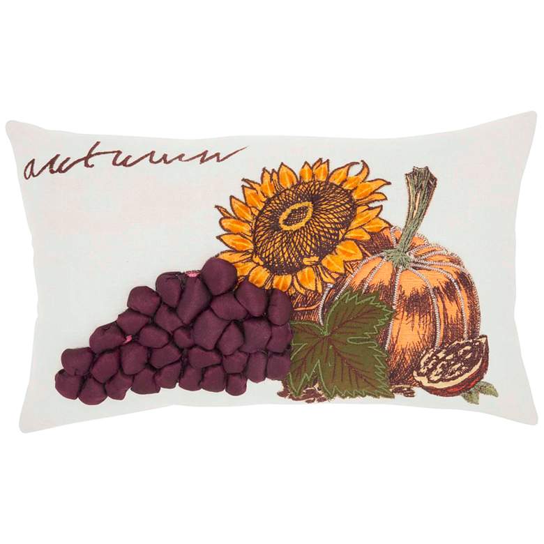 Image 2 Holiday Multi-Color Harvest Sunflower 20 inch x 12 inch Throw Pillow