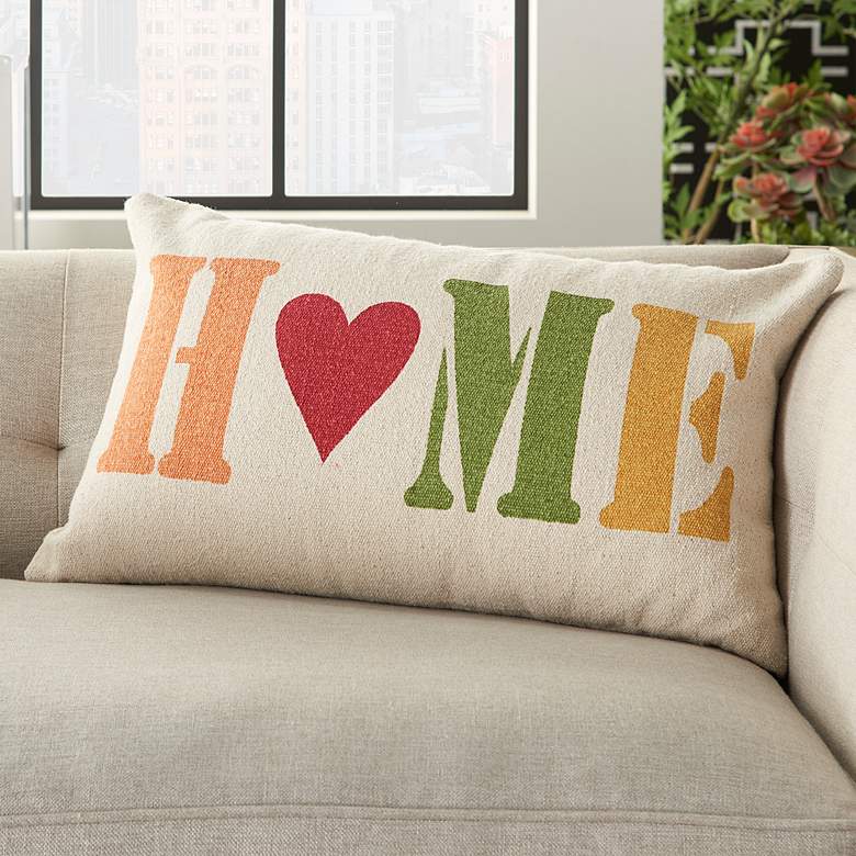 Image 1 Holiday Multi-Color Home 22 inch x 14 inch Rectangular Throw Pillow