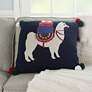 Holiday Multi-Color Llama 20" Square Decorative Throw Pillow