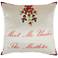 Holiday Multi-Color Mistletoe 18" Square Throw Pillow