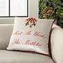 Holiday Multi-Color Mistletoe 18" Square Throw Pillow