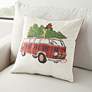 Holiday Multi-Color Van 18" Square Decorative Throw Pillow