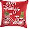 Holiday Red Bike 18" Square Decorative Throw Pillow