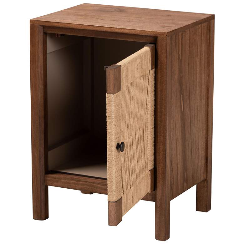 Image 7 Holitz 15 3/4" Wide Walnut Brown Wood 1-Door Nightstand more views