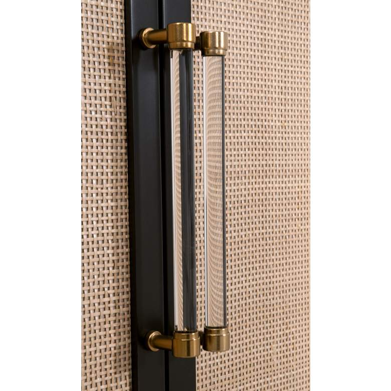 Image 3 Holland 34" Wide Brushed Black Rattan 2-Door Media Chest more views