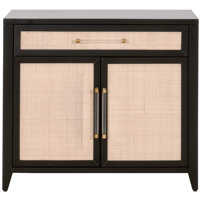 Image 5 Holland 34 inch Wide Brushed Black Rattan 2-Door Media Chest more views