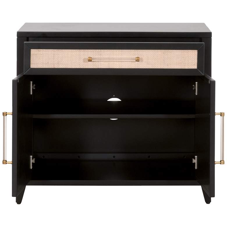 Image 6 Holland 34" Wide Brushed Black Rattan 2-Door Media Chest more views