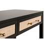 Holland 54" Wide Brushed Black Rattan 2-Drawer Console Table