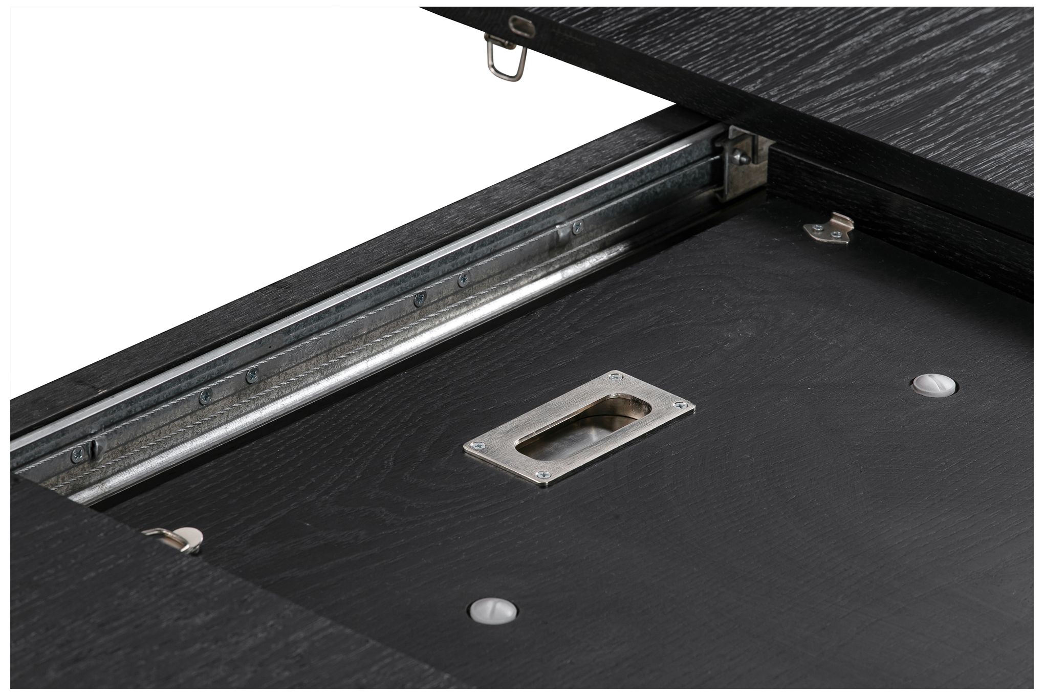 Image 6 Holland 98 in. Extendable Rectangular Dining Table in Black Brushed Oak more views