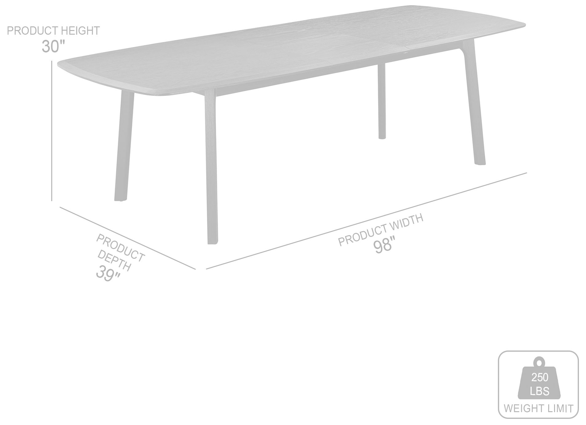 Image 7 Holland 98 in. Extendable Rectangular Dining Table in Black Brushed Oak more views