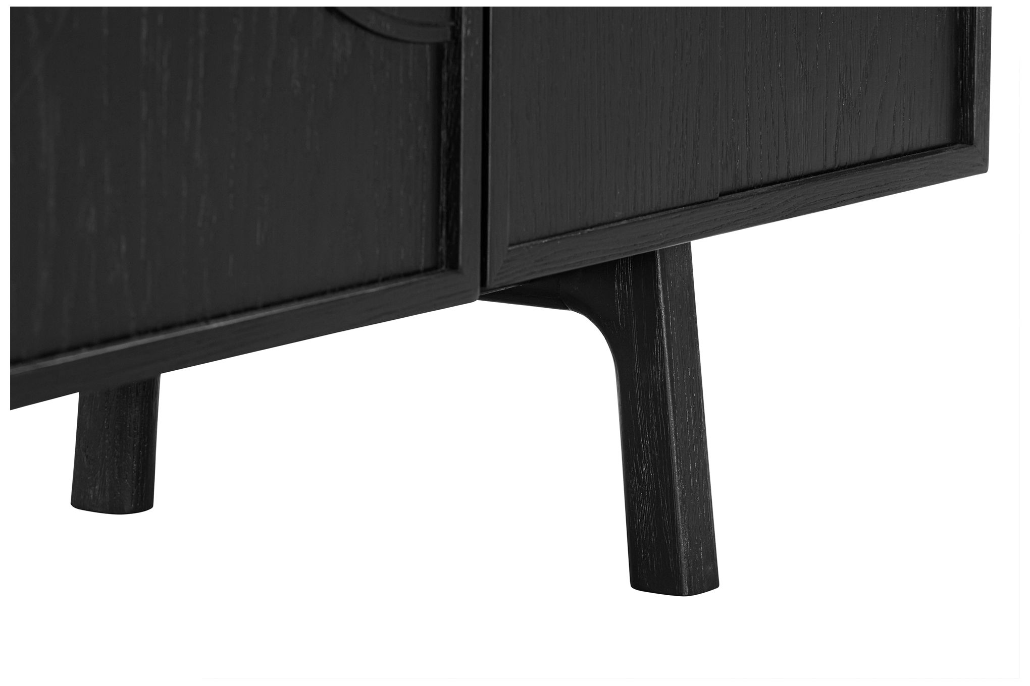 Holland Sideboard Buffet with 4 Doors in Black Brushed Oak Wood