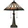 Hollander Tiffany Style Glass and Bronze Table Lamp