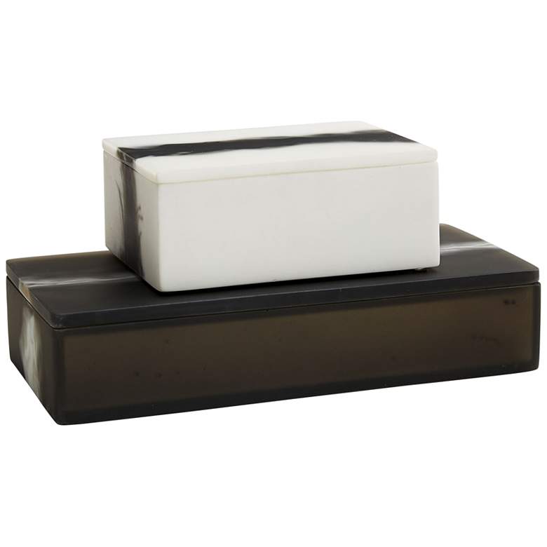 Image 1 Hollie Black and White Rectangular Jewelry Boxes Set of 2