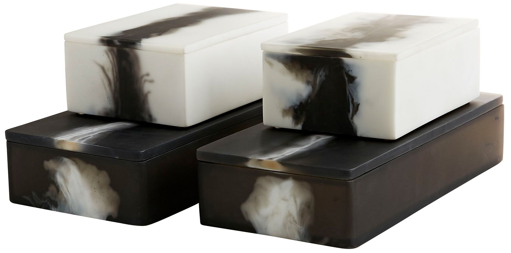 Image 7 Hollie Black and White Rectangular Jewelry Boxes Set of 2 more views