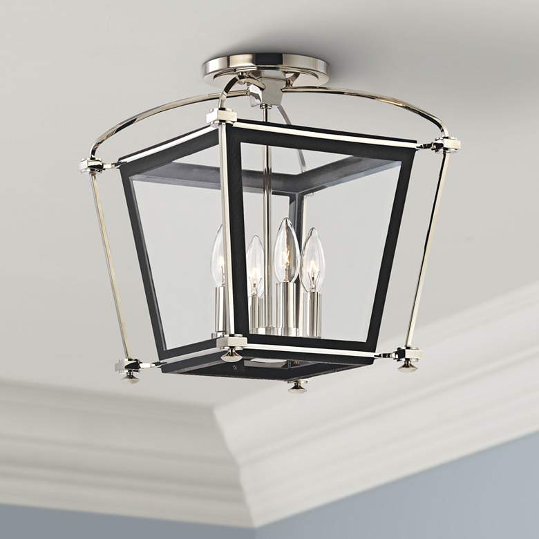 Hollis 14 3/4&quot; High Polished Nickel Ceiling Light