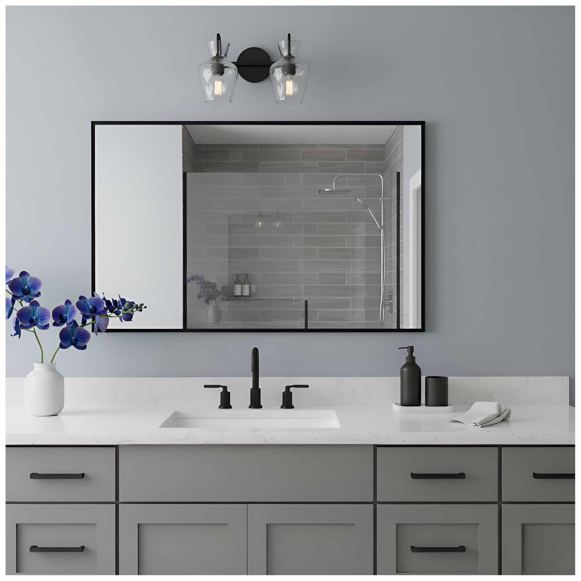 Image 7 Hollis 2-Light Matte Black Vanity Light more views