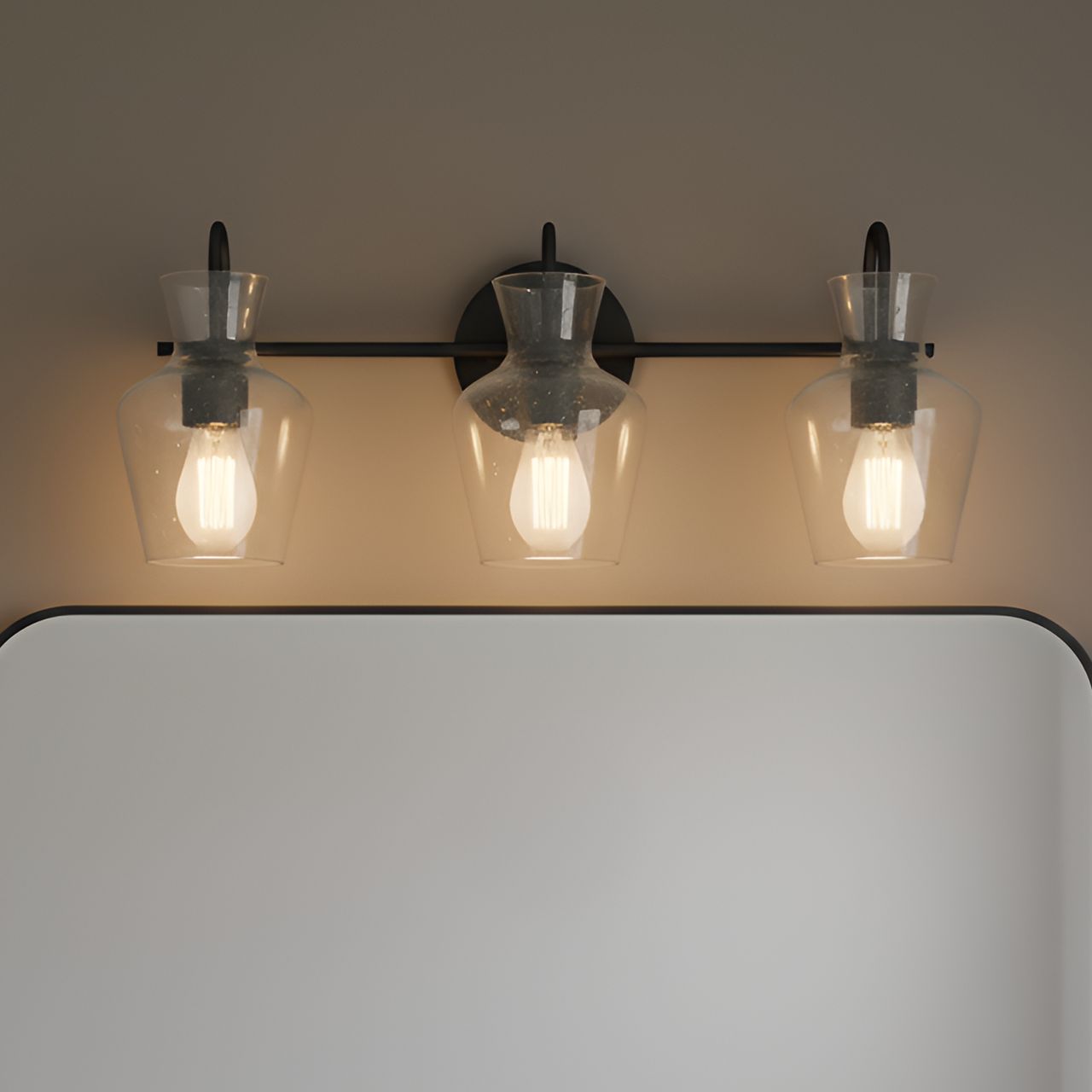 Hollis 3-Light Matte Black Vanity Light