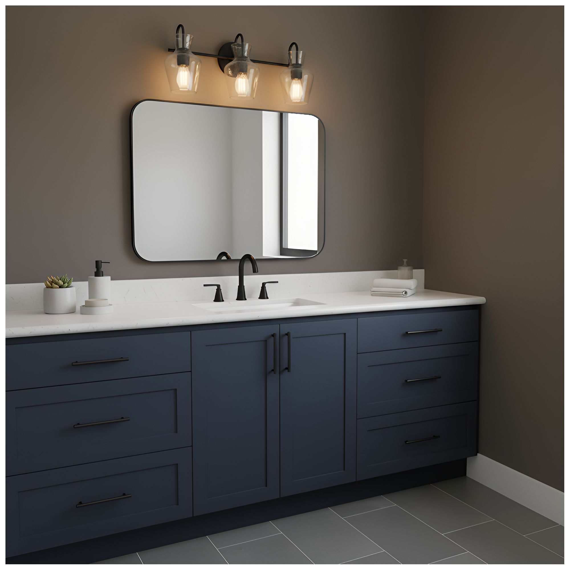 Image 7 Hollis 3-Light Matte Black Vanity Light more views