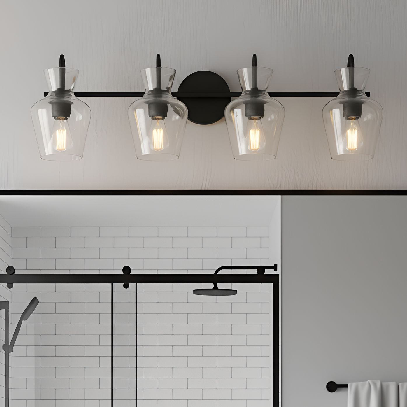 Hollis 4-Light Matte Black Vanity Light
