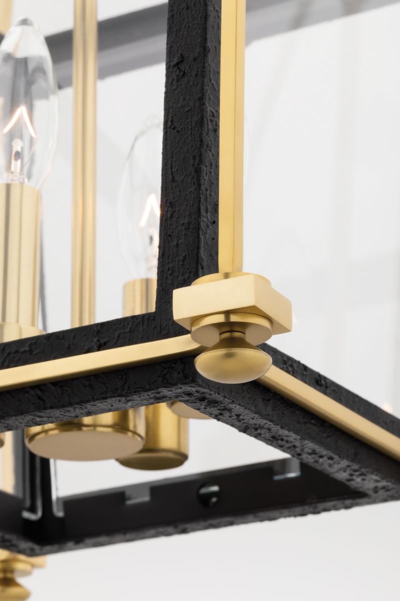 Hollis 4 Light Pendant Aged Brass