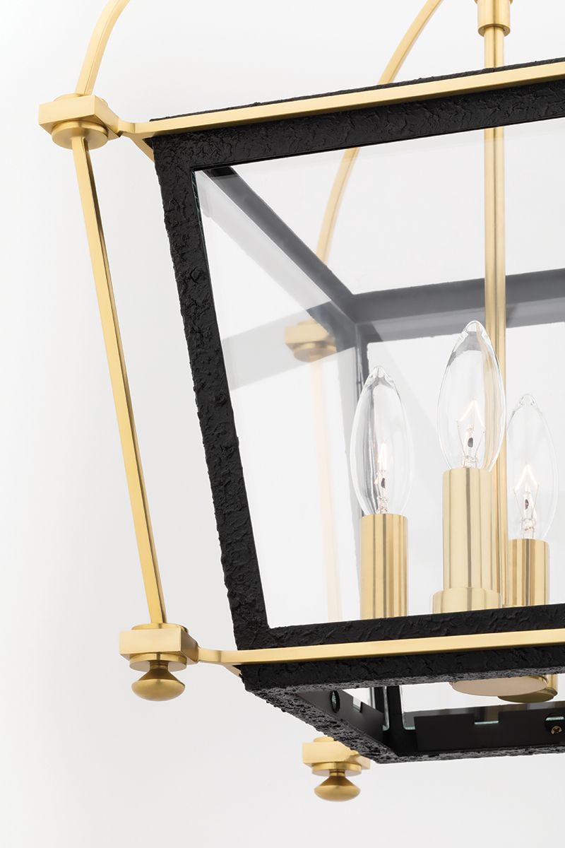 Hollis 4 Light Pendant Aged Brass
