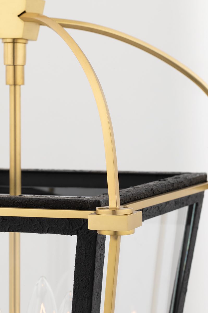 Hollis 4 Light Pendant Aged Brass