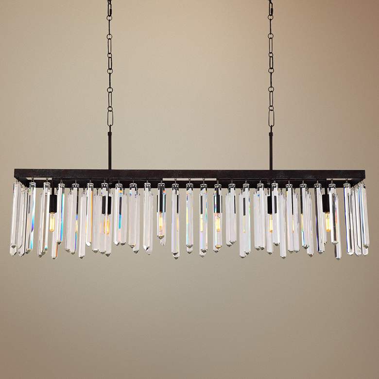 Image 1 Hollis 49"W Forged Bronze Kitchen Island Light Chandelier