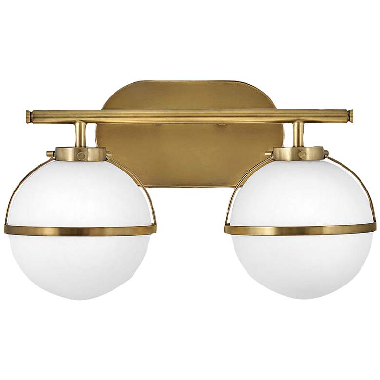 Image 1 Hollis 9 1/4 inch High Heritage Brass 2-Light LED Wall Sconce