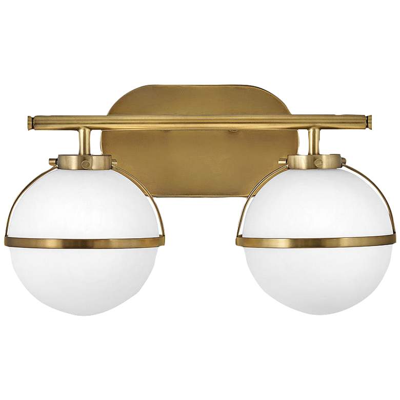 Image 1 Hollis 9 1/4" High Heritage Brass 2-Light LED Wall Sconce