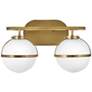 Hollis 9 1/4" High Heritage Brass 2-Light LED Wall Sconce