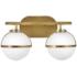 Hollis 9 1/4" High Heritage Brass 2-Light LED Wall Sconce