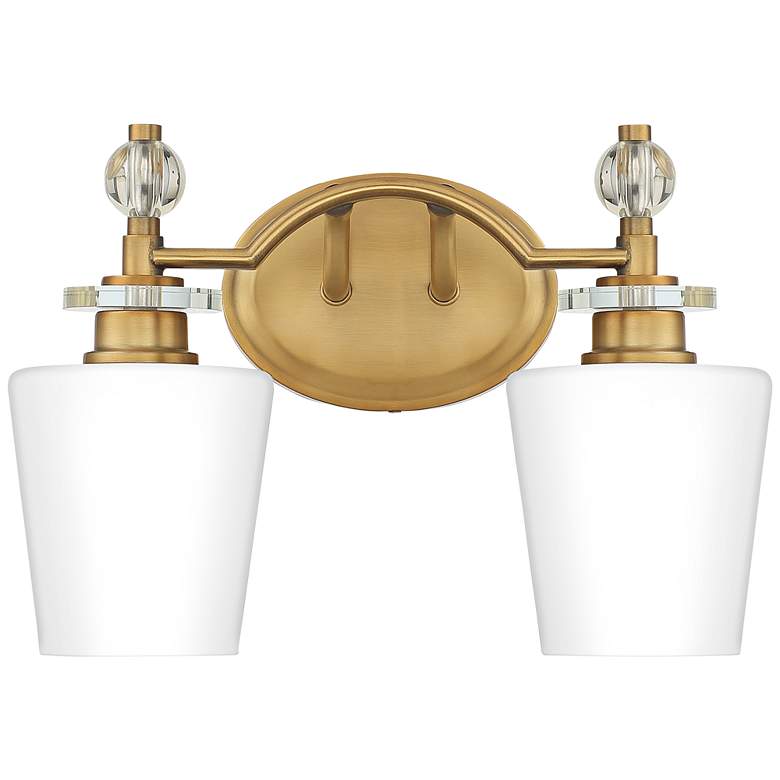 Image 1 Hollister 9 1/2 inch High Weathered Brass 2-Light Wall Sconce