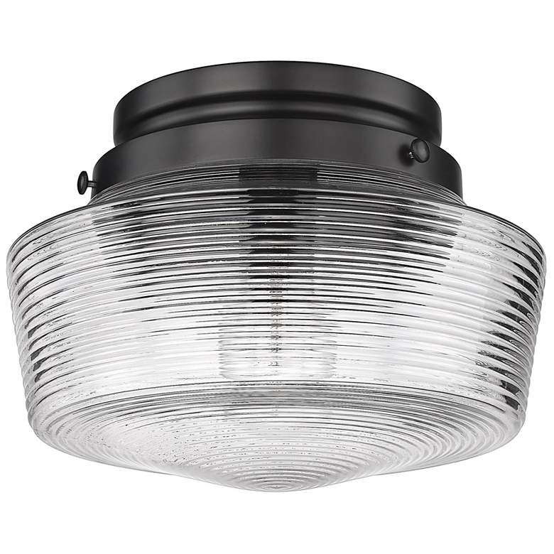Image 1 Holloway 10 5/8" Wide Matte Black 1-Light Flush Mount With Clear Glass
