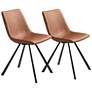 Holloway Tan Faux Leather Accent Chairs Set of 2