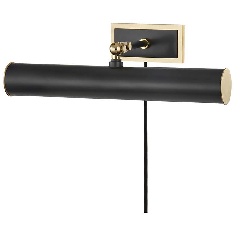 Image 1 Holly 16 1/4"W Old Bronze and Brass Plug-In Picture Light