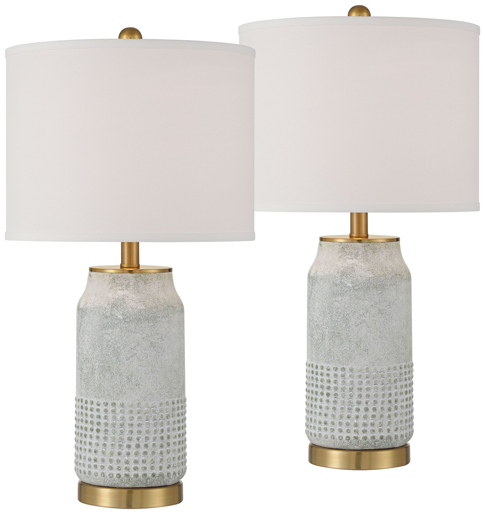 Image 2 Holly 24 3/4" Gold and Gray-Green Ceramic Modern Lamps Set of 2