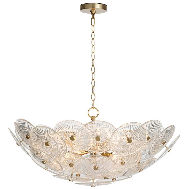 Image 1 Holly 31 1/4" Wide Natural Brass 9-Light Chandelier