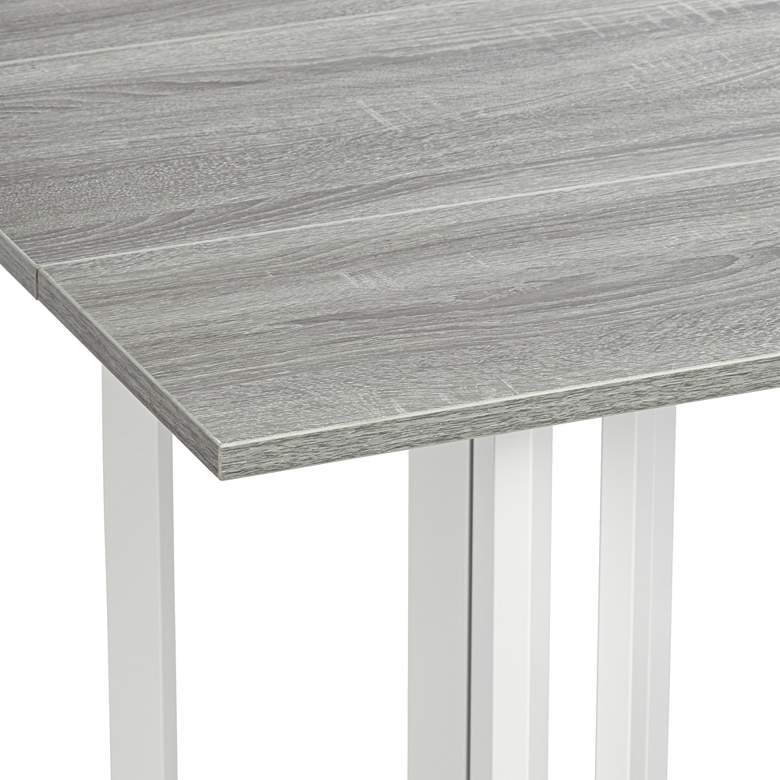 Image 3 Holly and Martin 63"W Gray Drop Leaf Console Dining Table more views