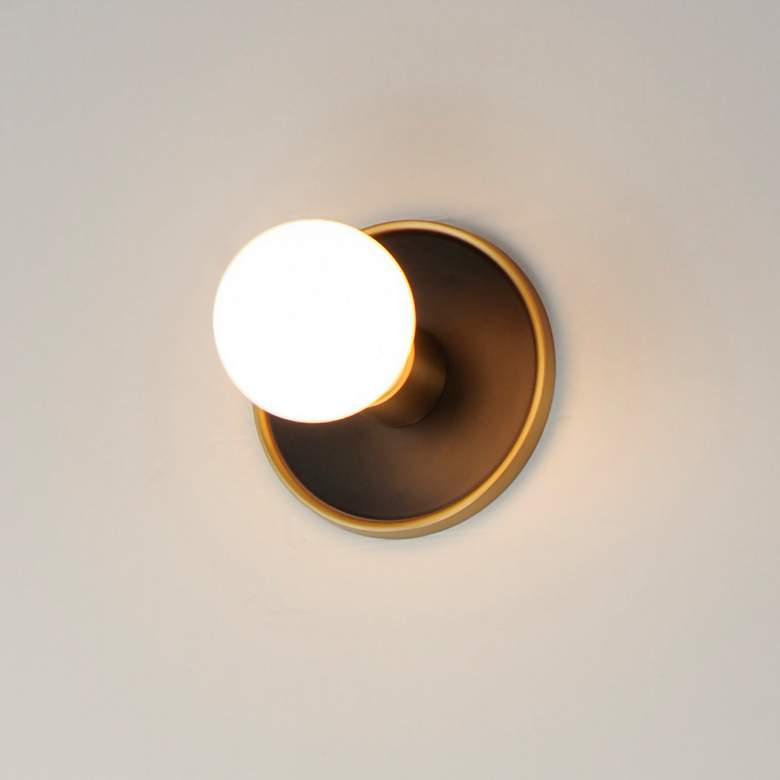 Image 4 Hollywood 1-Light Sconce Black / Natural Aged Brass more views