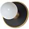 Hollywood 1-Light Sconce w/ LED Bulb Black / Natural Aged Brass