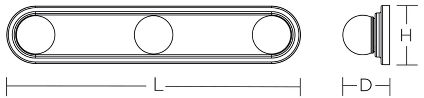 Image 4 Hollywood 24" Wide 3-Light Black LED Vanity Light more views