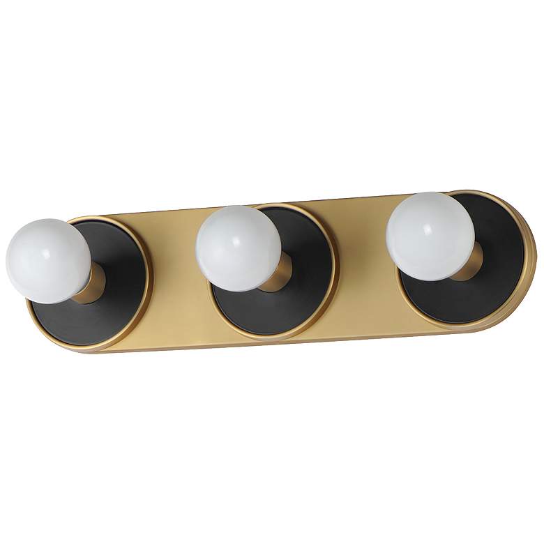 Image 1 Hollywood 3-Light Sconce Black / Brass