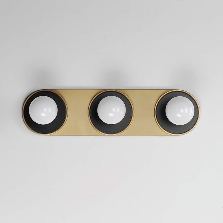 Image 2 Hollywood 3-Light Sconce Black / Brass more views