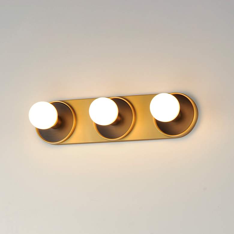 Image 3 Hollywood 3-Light Sconce Black / Brass more views