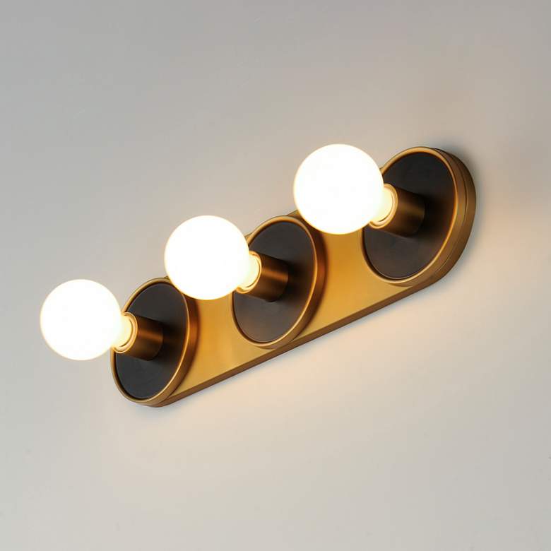 Image 4 Hollywood 3-Light Sconce Black / Brass more views