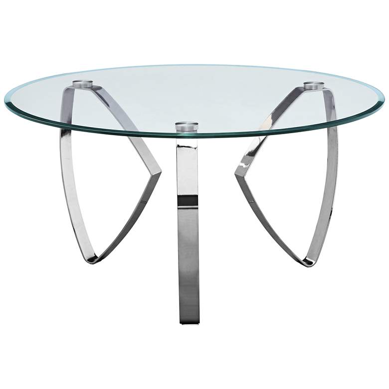 Image 1 Hollywood 38" Wide Glass and Chrome Modern Cocktail Table