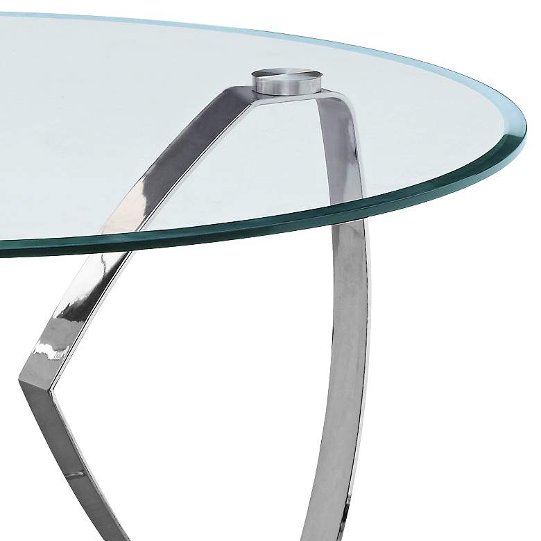 Hollywood 38&quot; Wide Glass and Chrome Modern Cocktail Table more views