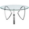 Hollywood 38" Wide Glass and Chrome Modern Cocktail Table